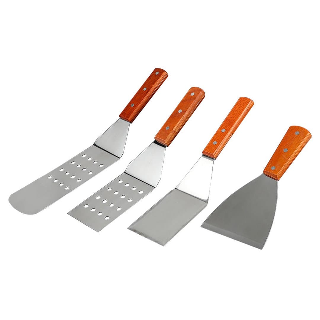 Xẻng Lật Inox Cán Gỗ Đa Năng - Xẻng Chiên Bít Tết, Làm Bánh Kếp, Mì Lạnh Tiện Lợi Cho Nhà Hàng, Quán Ăn — 5