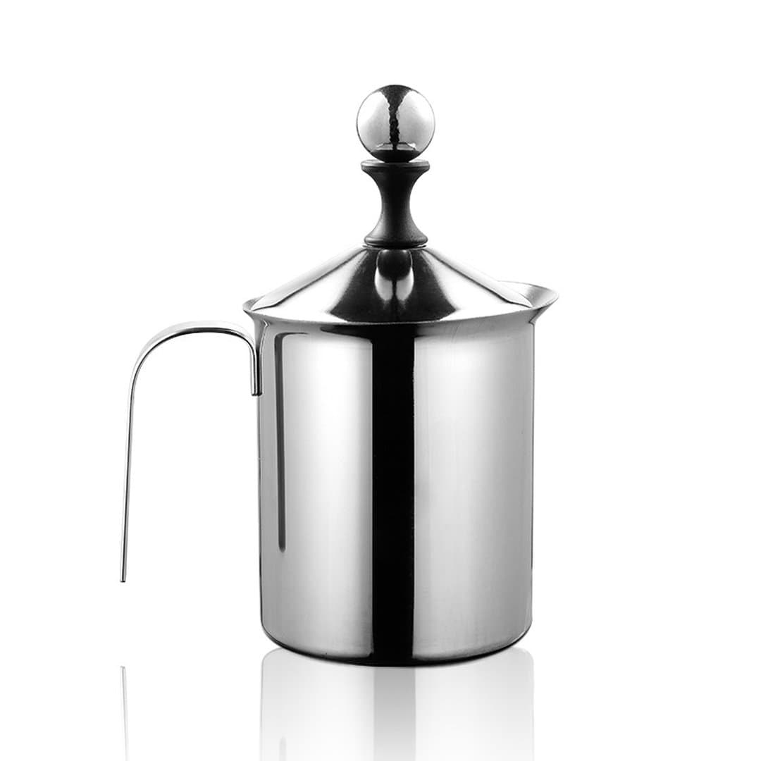 Ca Tạo Bọt Sữa Lưới Kép Thép Không Gỉ - Bình Đánh Bọt Sữa Cầm Tay 2 Lớp Lưới Tạo Bọt Siêu Mịn Cho Cà Phê Latte, Cappuccino — 5