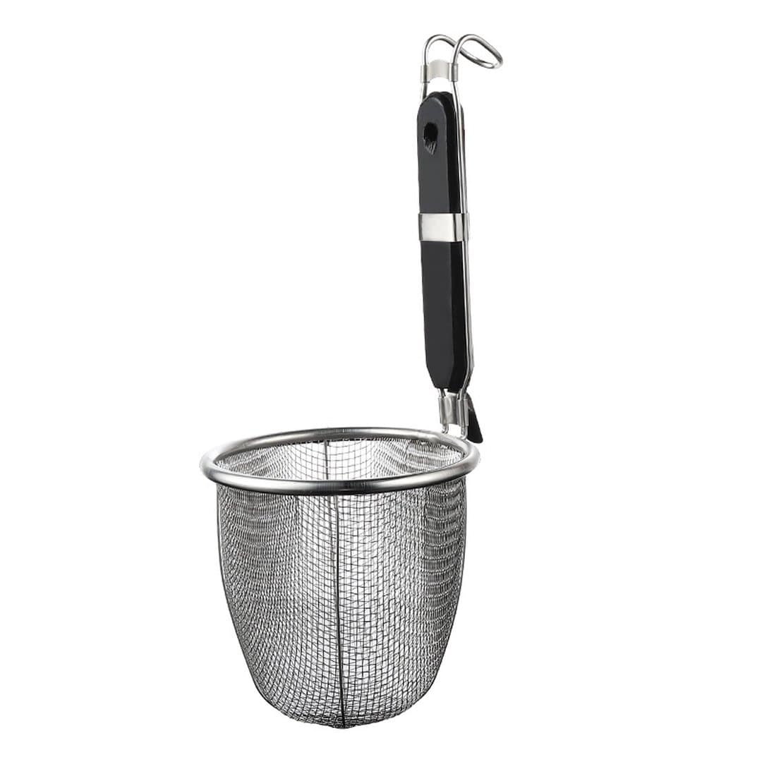 Vợt Trụng Mì Inox Đục Lỗ Cán Gỗ Cao Cấp - Giỏ Thoát Nước Trần Bột Lọc Xương Trụng Hủ Tiếu Chuyên Dụng — 5
