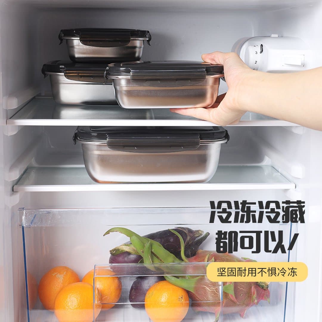 Hộp Giữ Tươi Inox 304 Cao Cấp Sino - Hộp Đựng Thực Phẩm Tủ Lạnh Có Nắp Kín Khí Chống Rò Rỉ Kháng Khuẩn Tiện Lợi Làm Hộp Cơm Văn Phòng — 4
