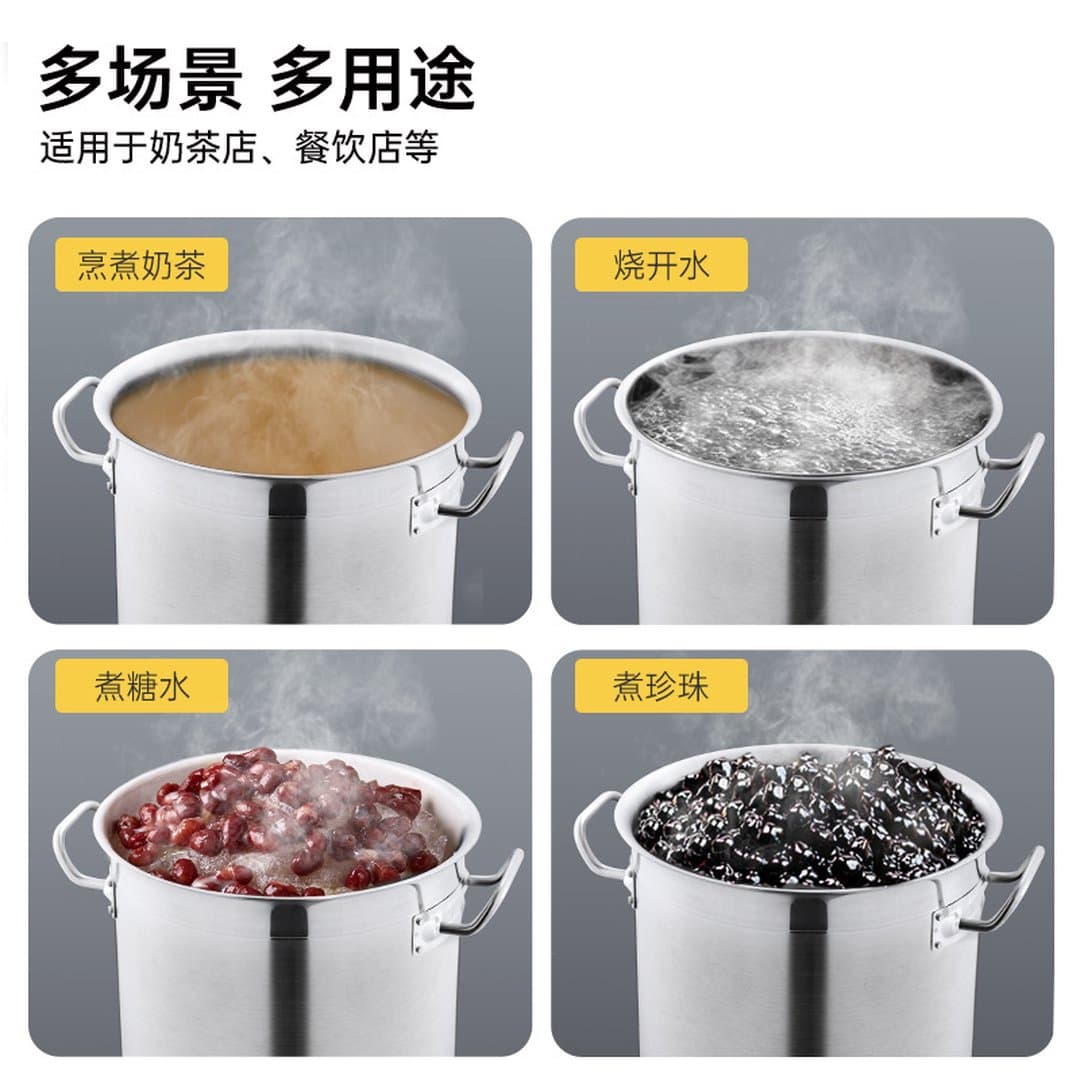 Nồi Canh Inox Đáy Composite Siêu Dày Đun Bếp Từ Sino - Thùng Tròn Ủ Trà Sữa Nấu Trân Châu Công Suất Lớn Chuyên Dụng Cho Nhà Hàng Và Quán Trà Sữa — 4