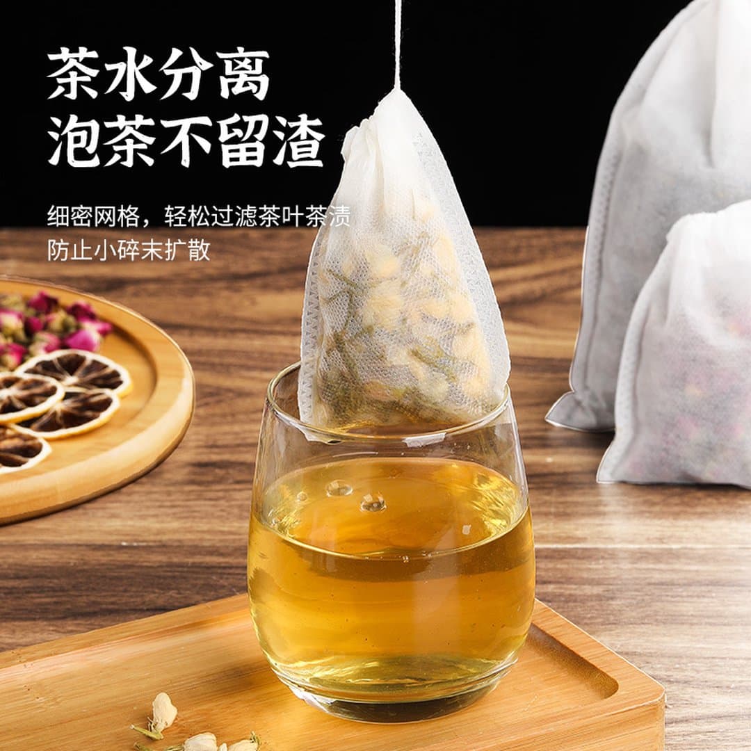 Túi Lọc Trà Dây Rút Vải Không Dệt Dùng Một Lần 5,5×7–20×30cm, Túi Lọc Thực Phẩm Nấu Súp Gia Vị Thuốc Bắc 100 Cái — 2