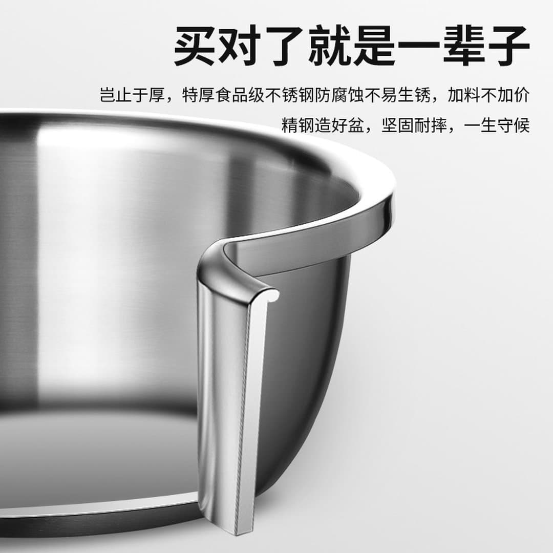 Rổ Inox Rửa Rau Củ Quả Cao Cấp - Chậu Vo Gạo Hai Tai Bằng Thép Không Gỉ Dày Dặn Tiện Lợi — 4